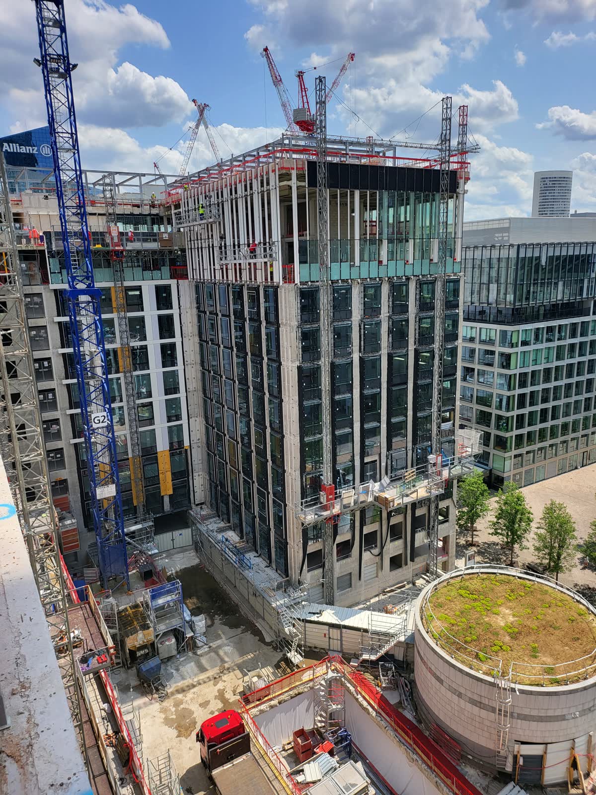 Chantier façade vue aerienne